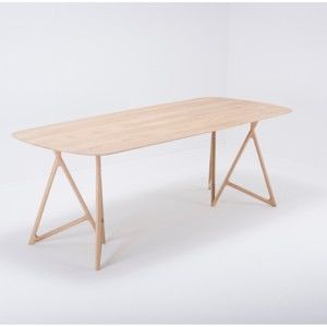 Stół z litego drewna dębowego Gazzda Koza, 220x90 cm