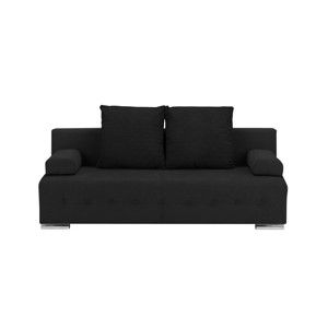 Czarna 3-osobowa sofa rozkładana ze schowkiem Melart Suzanne