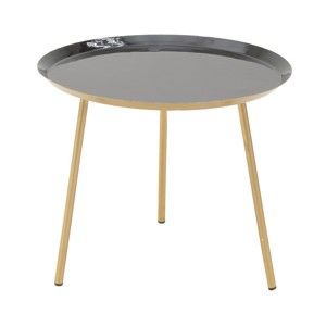 Czarny stolik metalowy InArt Simplo, ⌀ 59 cm