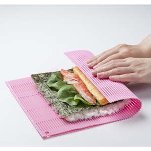 Różowa podkładka do przyrządzania sushi Tokyo Design Studio Sushi, 24x24 cm