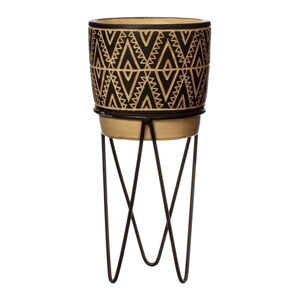 Betonowa doniczka z metalowym stojakiem w czarno-złotym kolorze Sass & Belle Nomad, ø 14 cm