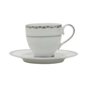 Zestaw 6 porcelanowych filiżanek na herbatę ze spodkami Kasanova Varberg Platinum