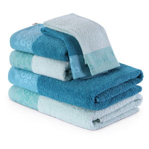 Zestaw 6 turkusowych ręczników AmeliaHome