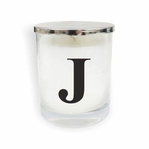 Biało-czarna świeczka North Carolina Scandinavian Home Decors Monogram Glass Candle J