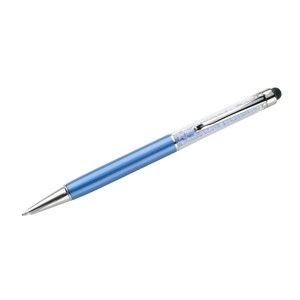 Niebieski długopis z rysikiem i kryształami Swarovski Elements Crystals Touch