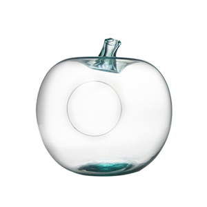 Osłonka szklana na sukulentyw kształcie jabłka ze szkła z recyklingu Ego Dekor, wys. 26 cm