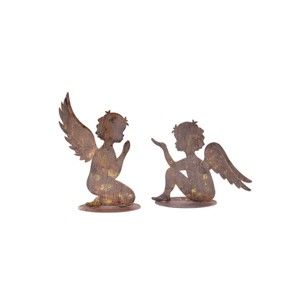 Komplet 2 metalowych aniołków Ego Dekor Angel