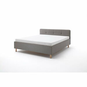 Jasnoszare łóżko dwuosobowe Meise Möbel Amelie, 140x200 cm