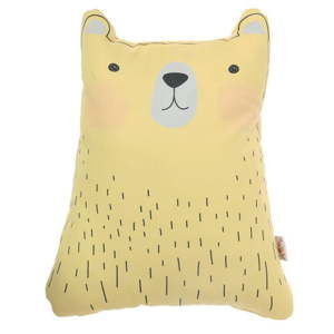 Żółta poduszka dziecięca z domieszką bawełny Apolena Pillow Toy Bear Cute, 22x30 cm