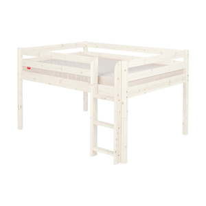 Białe wysokie łóżko dziecięce dla 2 osób z drewna sosnowego Flexa Classic, 140x200 cm