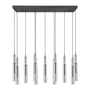 Lampa wisząca LED w czarno-srebrnym kolorze ze szklanym kloszem Lucent – Trio Select