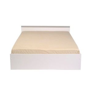 Białe łóżko 2-osobowe z 2 szufladami Parisot Arlette, 140x190 cm