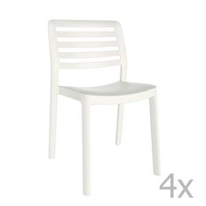 Zestaw 4 białych krzeseł ogrodowych Resol Wind