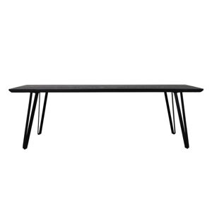 Czarny stół z blatem z drewna dębowego 100x240 cm Mylau – Light & Living