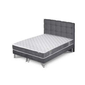 Szare łóżko z materacem i 2 boxspringami Stella Cadente Maison Syrius Dahla, 180x200 cm