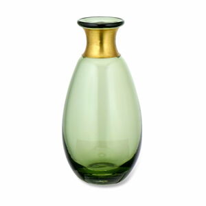 Zielony szklany wazon Nkuku Miza, wys. 14 cm