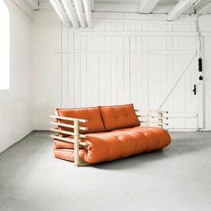 Sofa rozkładana dwuosobowa Karup Funk Natural/Orange