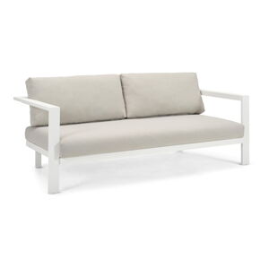 Kremowa aluminiowa sofa ogrodowa Cubic – Diphano