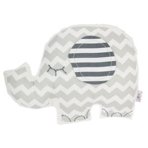 Szara poduszka dziecięca z domieszką bawełny Apolena Pillow Toy Elephant, 34x24 cm