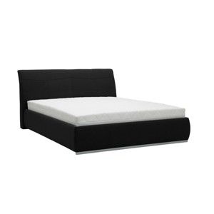 Czarne łóżko 2-osobowe Mazzini Beds Luna, 140x200 cm