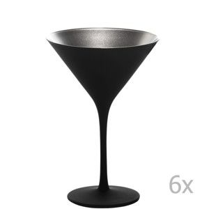Zestaw 6 czarno-srebrnych kieliszków koktajlowych Stölzle Lausitz Olympic Cocktail, 240 ml