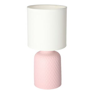 Różowa lampa stołowa z tekstylnym kloszem (wysokość 32 cm) Iner – Candellux Lighting