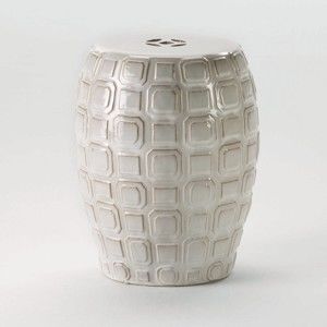 Biały stołek ceramiczny Thai Natura