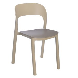 Zestaw 4 piaskowobrązowych krzeseł z brązowym siedziskiem Resol Ona