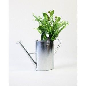 Cynkowy wazon Surdic Watering Can Wild Flowers w srebrnym kolorze, 10x30 cm