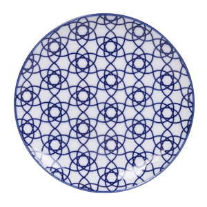 Niebieski talerz porcelanowy Tokyo Design Studio Stripe, ø 16 cm
