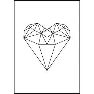 Plakat Imagioo Polygon Heart, 40x30 cm
