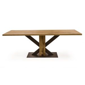 Stół do jadalni z drewna dębowego i metalu VIDA Living Lindau, 1,8 m