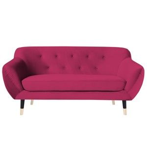 Różowa sofa 2-osobowa z czarnymi nogami Mazzini Sofas Amelie