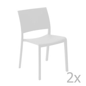 Zestaw 2 białych krzeseł ogrodowych Resol Fiona