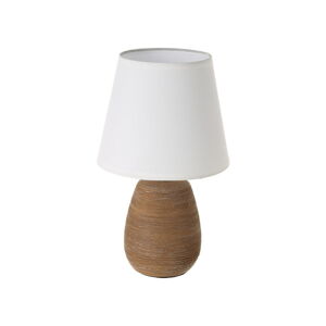 Brązowa lampa stołowa ceramiczna z tekstylnym kloszem (wys. 27,5 cm) – Casa Selección