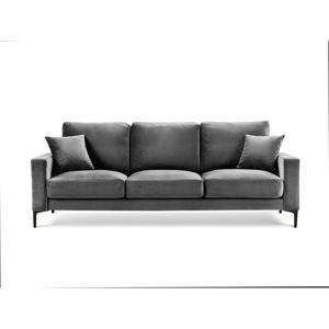 Szara aksamitna sofa Kooko Home Harmony, 220 cm