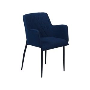 Granatowe krzesło z podłokietnikami DAN–FORM Rombo