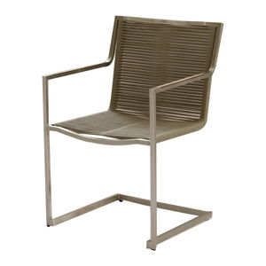 Zestaw 4 brązowych krzeseł ogrodowych ze stali nierdzewnej ADDU Sienna