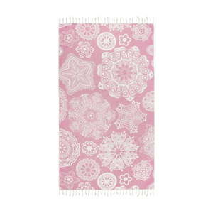 Różowy ręcznik hammam Kate Louise Isabella, 165x100 cm