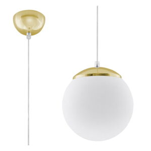 Lampa wisząca w kolorze złota ze szklanym kloszem ø 20 cm Cezab – Nice Lamps