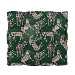 Poduszka na krzesło z domieszką lnu Linen Couture Square Zebras, 37x37 cm