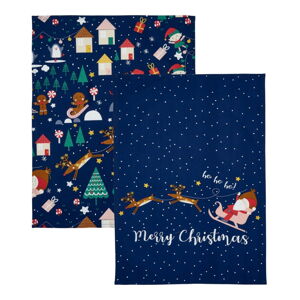 Bawełniane ścierki ze świątecznym motywem zestaw 2 szt. 50x70 cm Santa's Christmas Wonderland – Catherine Lansfield