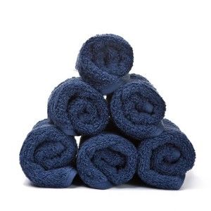 Komplet 6 niebieskich ręczników z czystej bawełny Casa Di Bassi