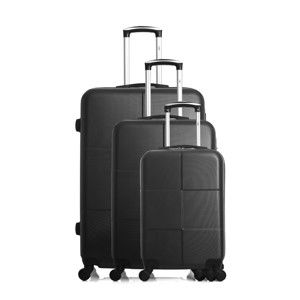 Komplet 3 czarnych walizek podróżnych na kółkach Hero Coronado
