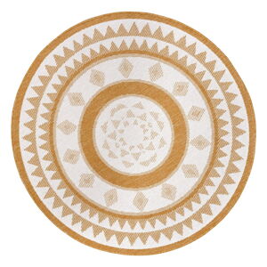 Okrągły dywan odpowiedni na zewnątrz w kolorze ochry/biały ø 200 cm Jamaica – NORTHRUGS