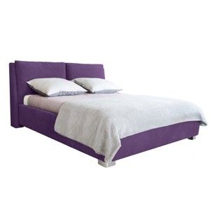 Fioletowe łóżko 2-osobowe Mazzini Beds Vicky, 140x200 cm