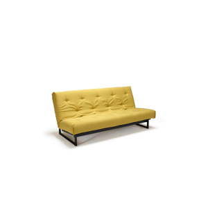 Żółta rozkładana sofa Innovation Fraction Elegant Soft Mustard Flower, 81x200 cm