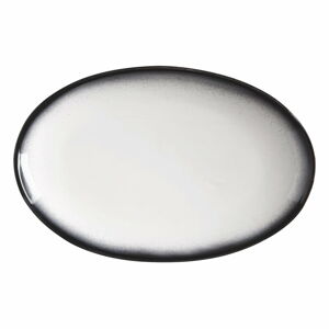Biało-czarny ceramiczny owalny talerz Maxwell & Williams Caviar, 25x16 cm