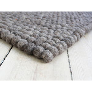 Orzechowobrązowy wełniany dywan kulkowy Wooldot Ball Rugs, 100x150 cm