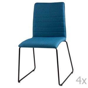 Zestaw 4 niebieskich krzeseł sømcasa Vera